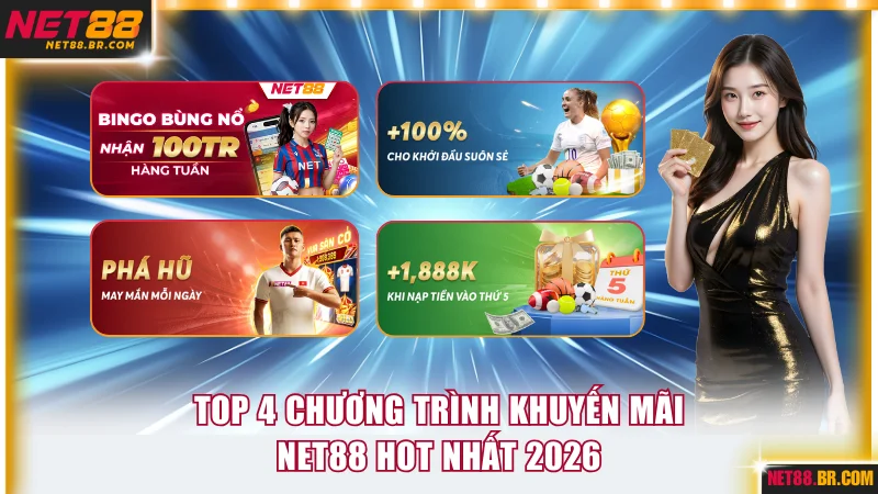 Top 4 chương trình khuyến mãi NET88 HOT nhất 2026